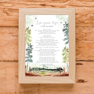 Live Your Life | Chief Tecumseh | Poem | Illustrated | Watercolor | Advice | Motivation | Inspiration | Print | Wall Art | INSTANT DOWNLOAD