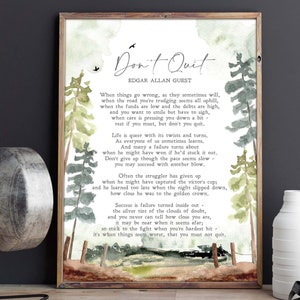 Don't Quit v3 / Edgar Albert Guest / Poesia / Motivazione / Ispirazione / Stampa / Arte murale / Minimalista / Citazione / DOWNLOAD ISTANTANEO