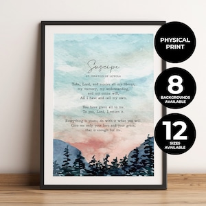 Suscipe | St Ignatius of Loyola | Religious | Christian | Wall Art | Catholic | Rosary | Bible | Gift | PHYSICAL PRINT | No Frame Included