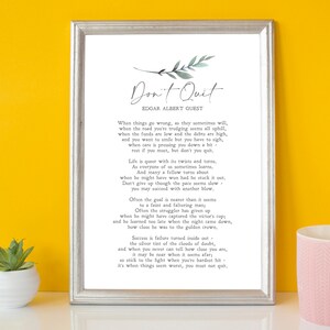 Don&#39;t Quit | Edgar Albert Guest | Poem | Motivation | Inspiration | Print | Wall Art | Minimalist | Quote | INSTANT DOWNLOAD