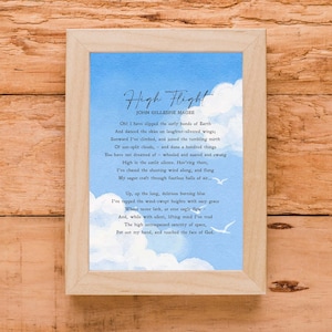 High Flight | John Gillespie Magee | Poem | Flight | Aviation | Pilot | Inspiration | Print| Wall Art| Minimalist | Quote | INSTANT DOWNLOAD