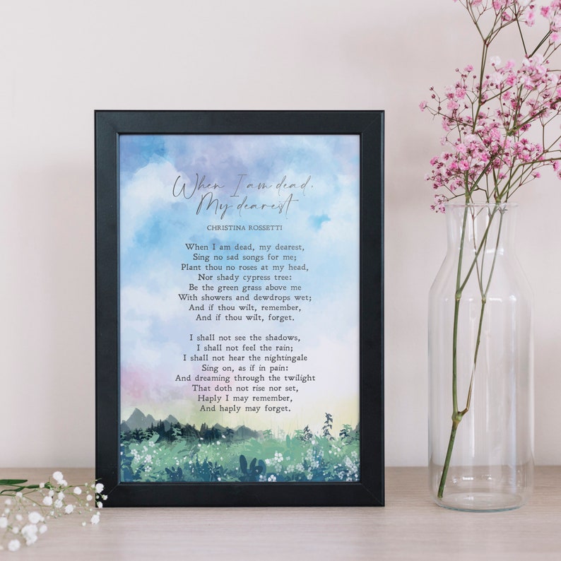 when i am dead my dearest christina rossetti analysis when i am dead my dearest christina rossetti analysis