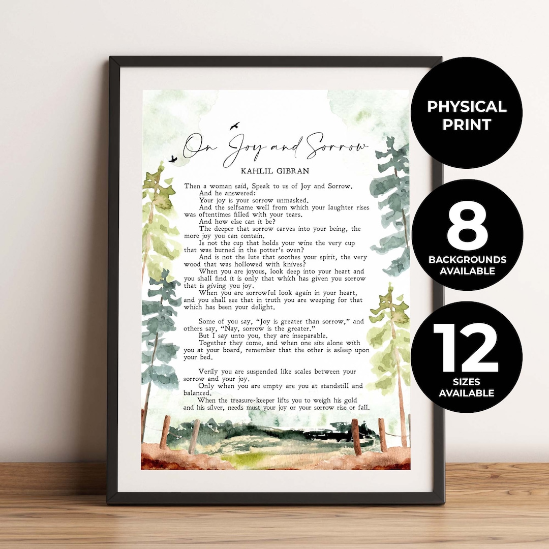 Kahlil Gibran Poem | on Joy and Sorrow | Watercolor | Philosophy | Inspiration | Motivation ...