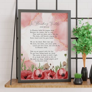 In Flanders Fields | John McCrae | Lest We Forget | War Poem | Mourning | Gift | Funeral | Print | In Memory | Veterans | INSTANT DOWNLOAD