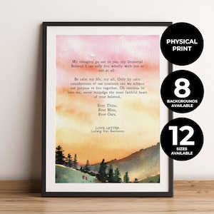 Ever Thine Ever Mine Ever Ours | Ludwig Van Beethoven | Marriage Poem | Wedding Print | Wall Art | Minimalist | Love | Physical Print