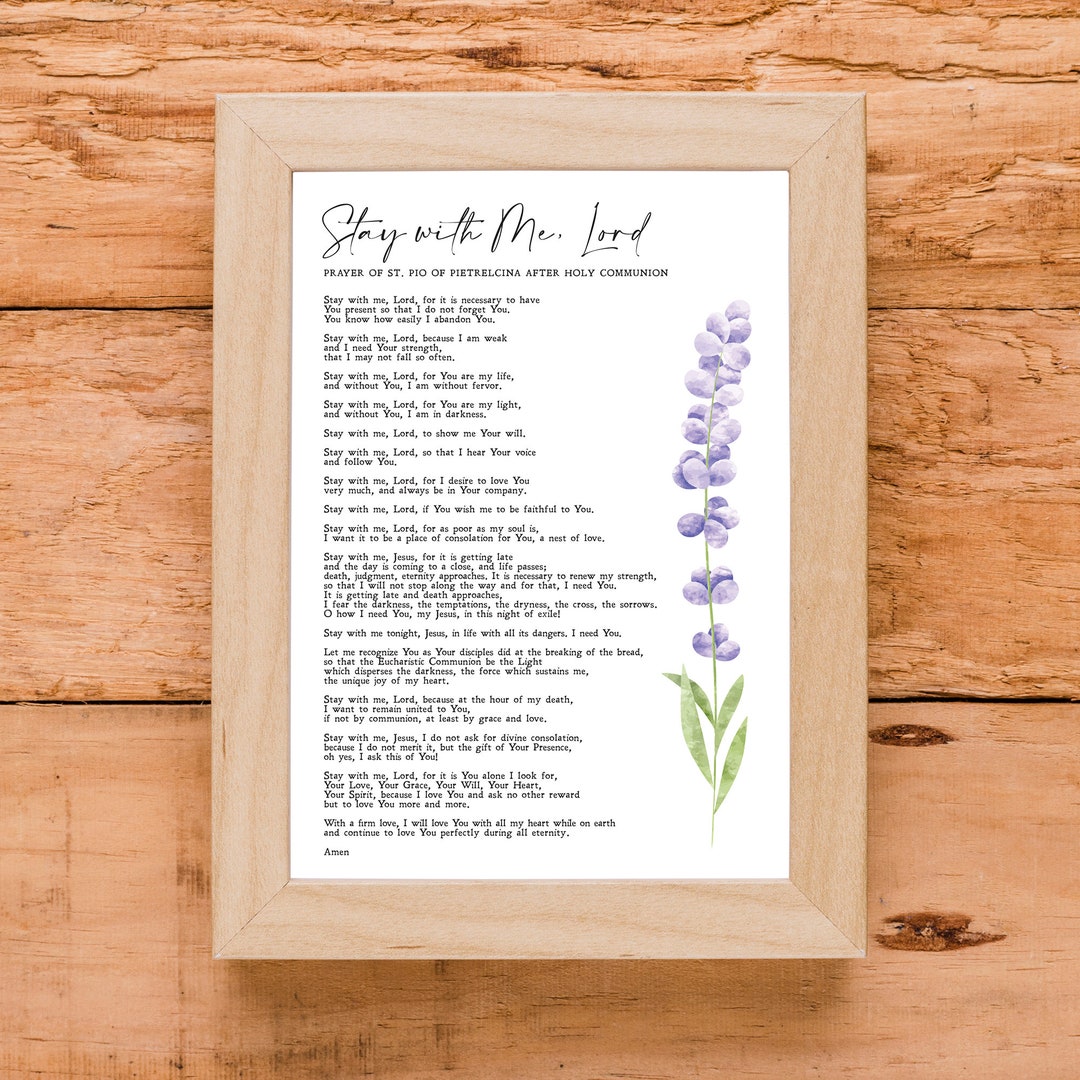 Padre Pio Prayer Stay With Me, Lord | Religious | Christian | Wall Art ...