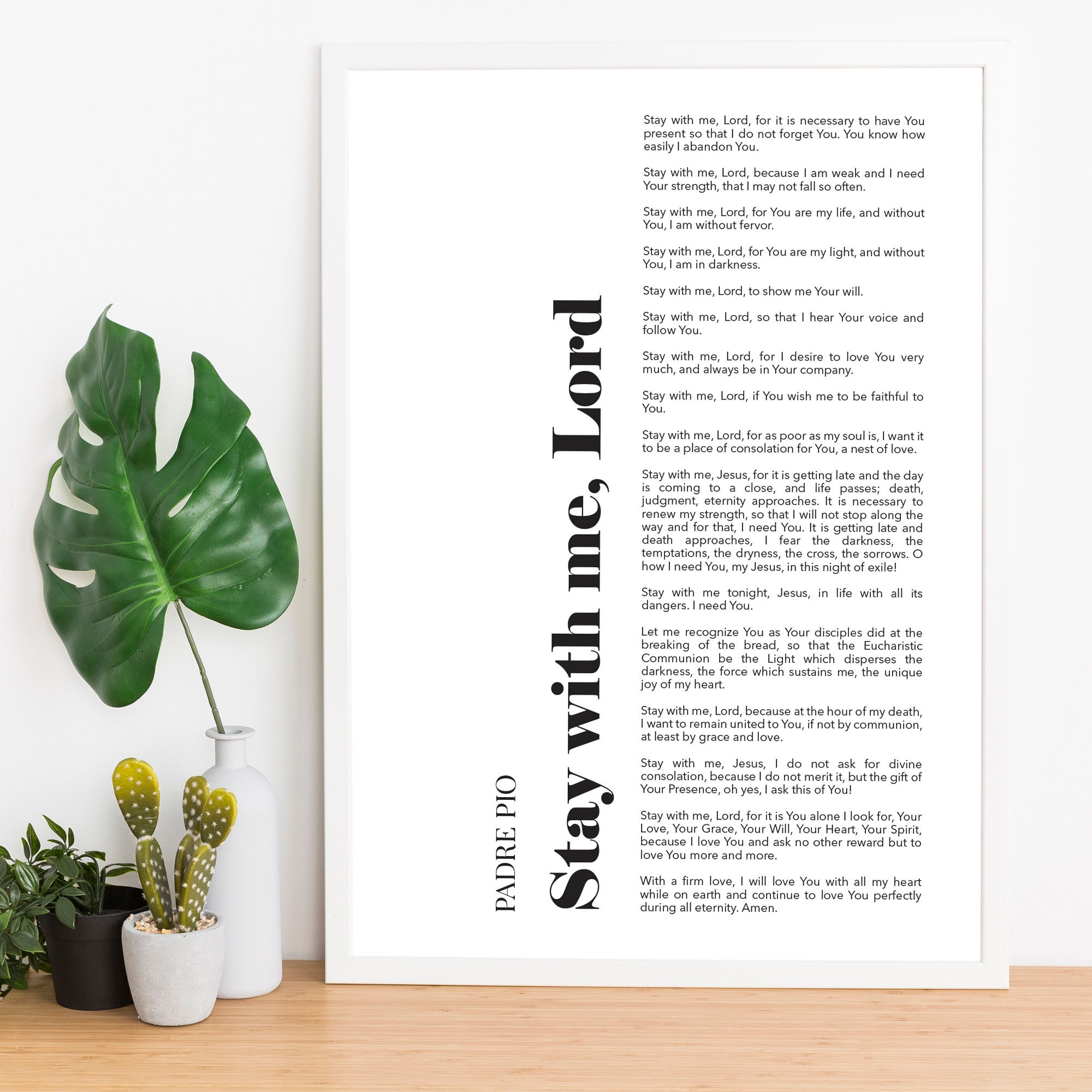 Padre Pio Prayer Stay With Me Lord V2 Religious - Etsy