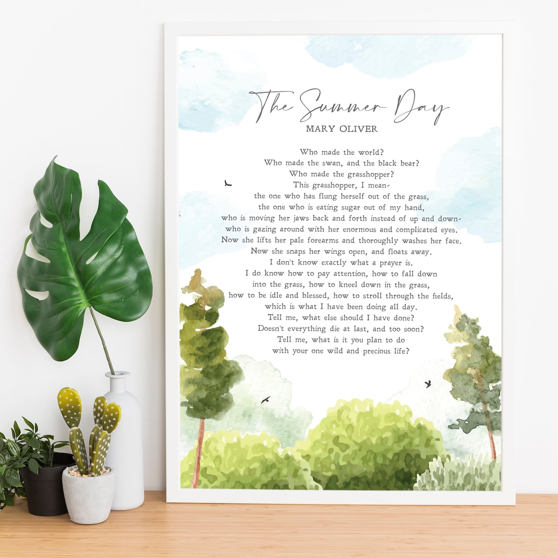 The Summer Day Mary Oliver Poem Nature Hope Life Etsy