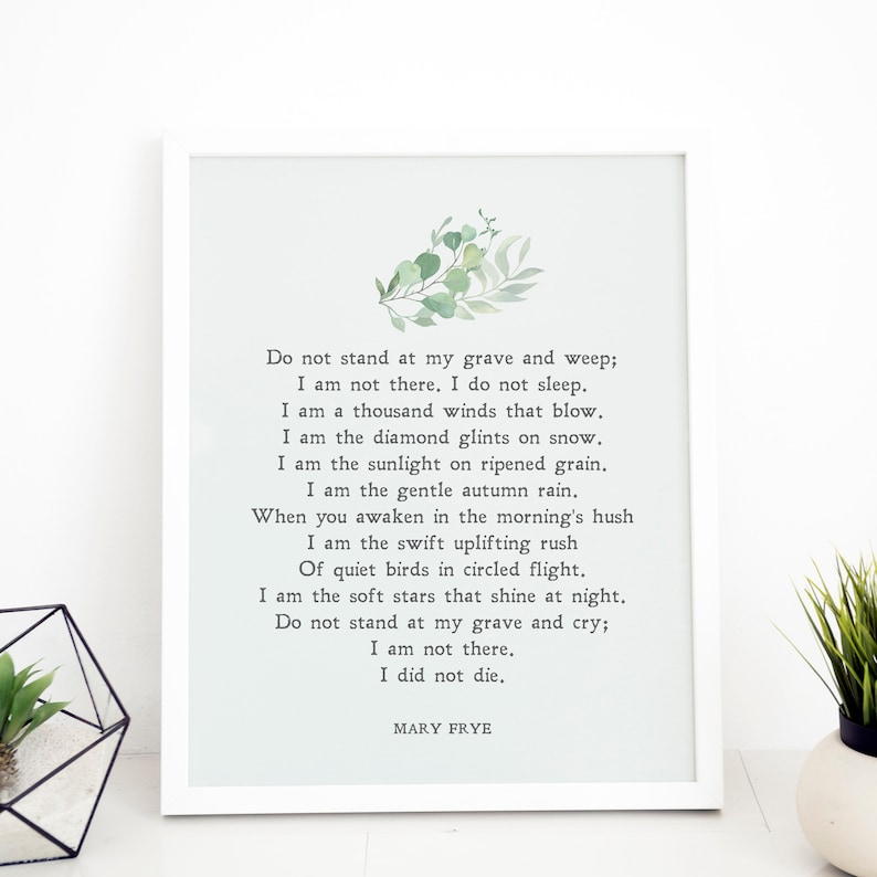 do not stand at my grave and weep sympathy card do not stand at my grave and weep sympathy card