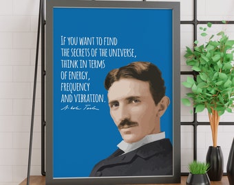 Cytat Nikoli Tesli | Sekrety Wszechświata | Nauka | Elektryczność | Futurolog | Wynalazca | Wydruk | Sztuka ścienna | Plakat | NATYCHMIASTOWE POBIERANIE