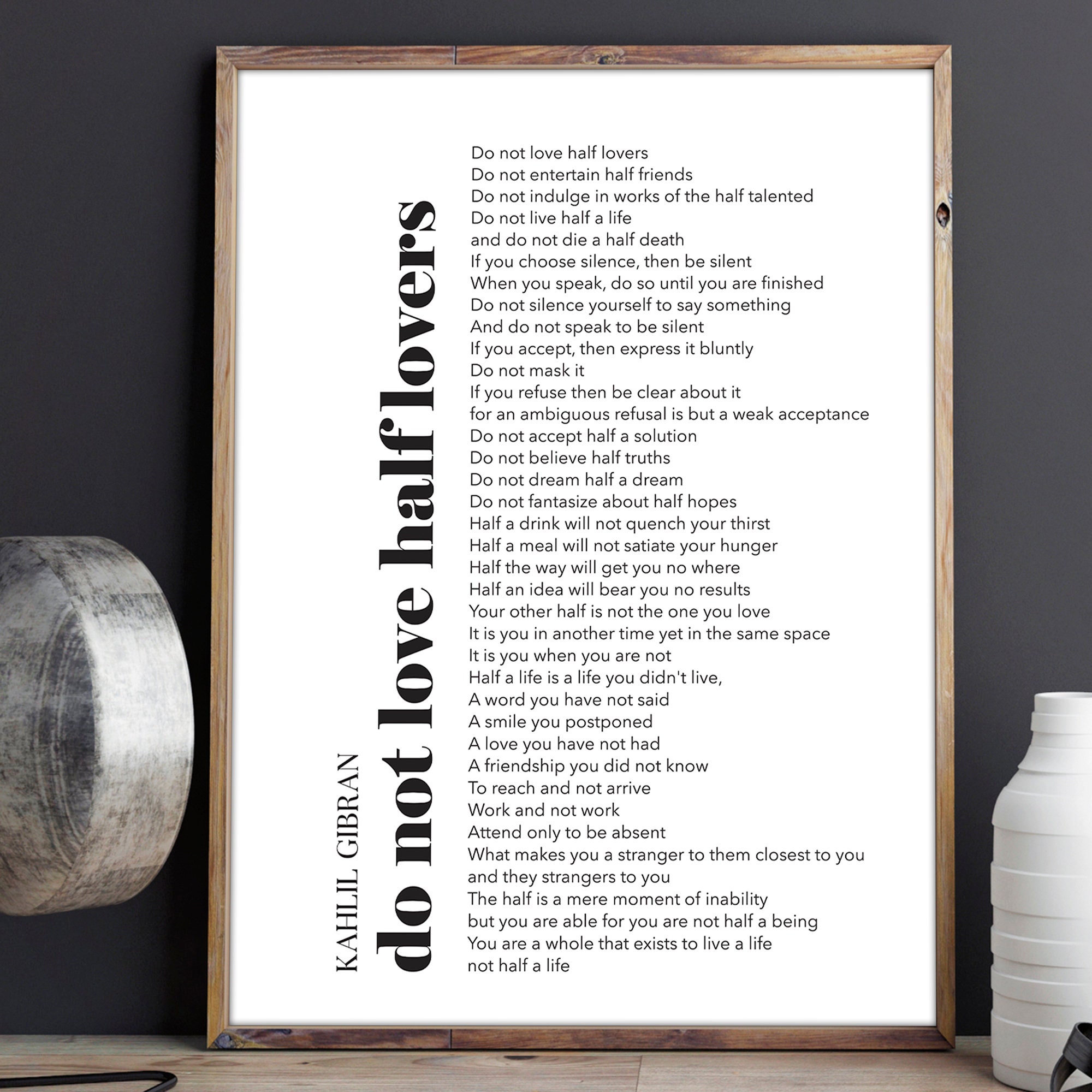 Kahlil Gibran Poem Do Not Love Half Lovers Philosophy Inspiration  Motivation Print Wall Art Quote INSTANT DOWNLOAD -  Canada