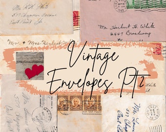 Printable Vintage Envelopes, Instant Digital Download, Junk Journal Kit, Antique Envelopes, Mixed Media, Collage, Scrapbook, Fussy Cut