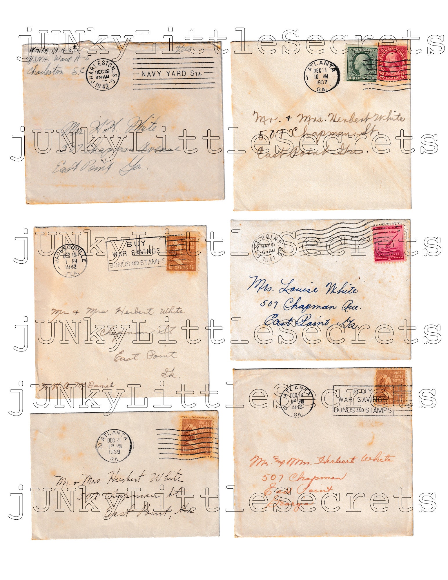 Printable Vintage Envelopes, Instant Digital Download, Junk Journal Kit ...