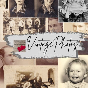 Printable Vintage Photos, Instant Digital Download, Junk Journal Kit, Antique Portraits, Junk Journal, Mixed Media, Collage