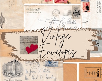 Printable 1950s Vintage Envelopes: Junk Journal Ephemera (Digital Download)