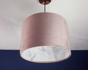 Pink light shade | Etsy Blush Pink Velvet Shade Metal