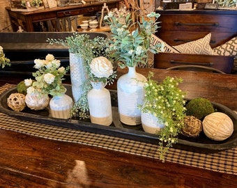 Extra Large Wood Dough Bowl – 39" Hand Carved Centerpiece Table Decor