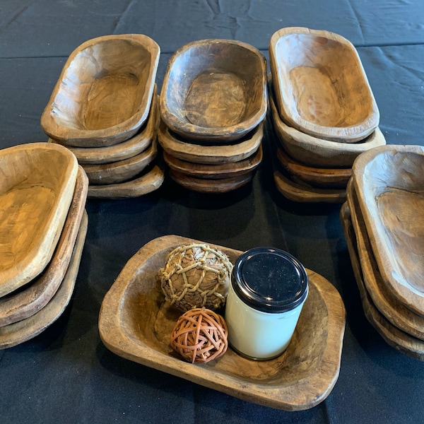 10-Pack Small Wood Dough Bowls – Wholesale Supply, Rustic Home Decor