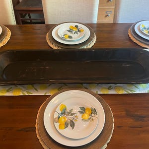 Extra Large Wood Dough Bowl – 39" Hand Carved Centerpiece Table Decor Rustic Black