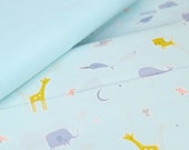 Cloud9 Fabrics Tout Petit Animal Parade Organic Cotton Sheeting & Gauze Swaddle Bundle (2 or 3-yards of each)