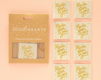 Sarah Hearts Sew-In Woven Labels - "Made for You"