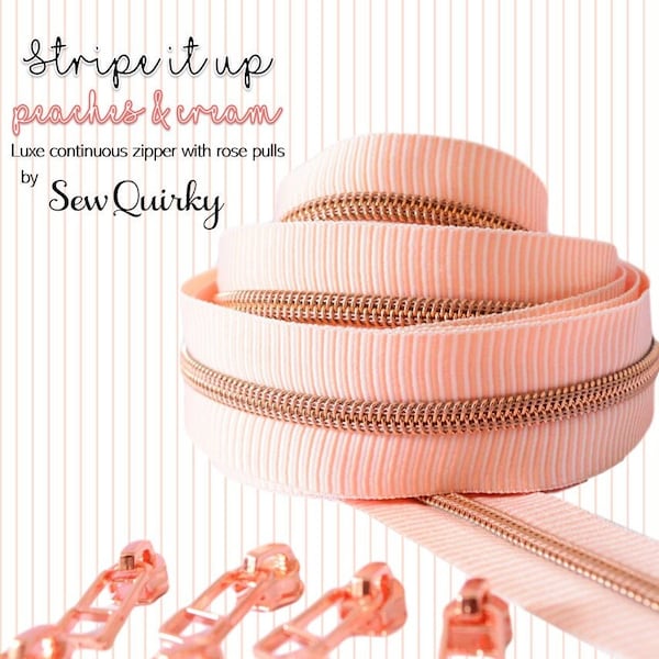 Stripe It Up Peaches & Cream Zipper By Sew Quirky