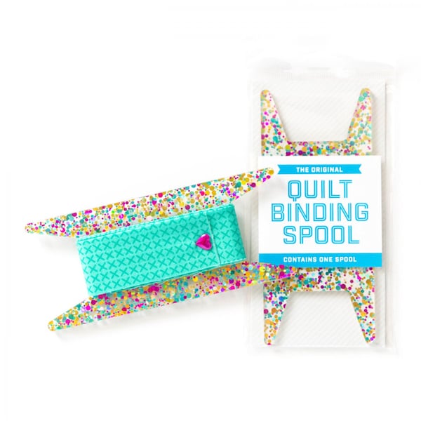 Quilt Binding Spool - Teal, Pink & Gold Glitter (1 spool included)