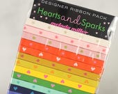 Hearts & Sparks Designer Ribbon Pack by Melody Miller | Renaissance Ribbons Sewing Trim