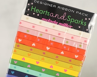Hearts & Sparks Designer Ribbon Pack by Melody Miller | Renaissance Ribbons Sewing Trim