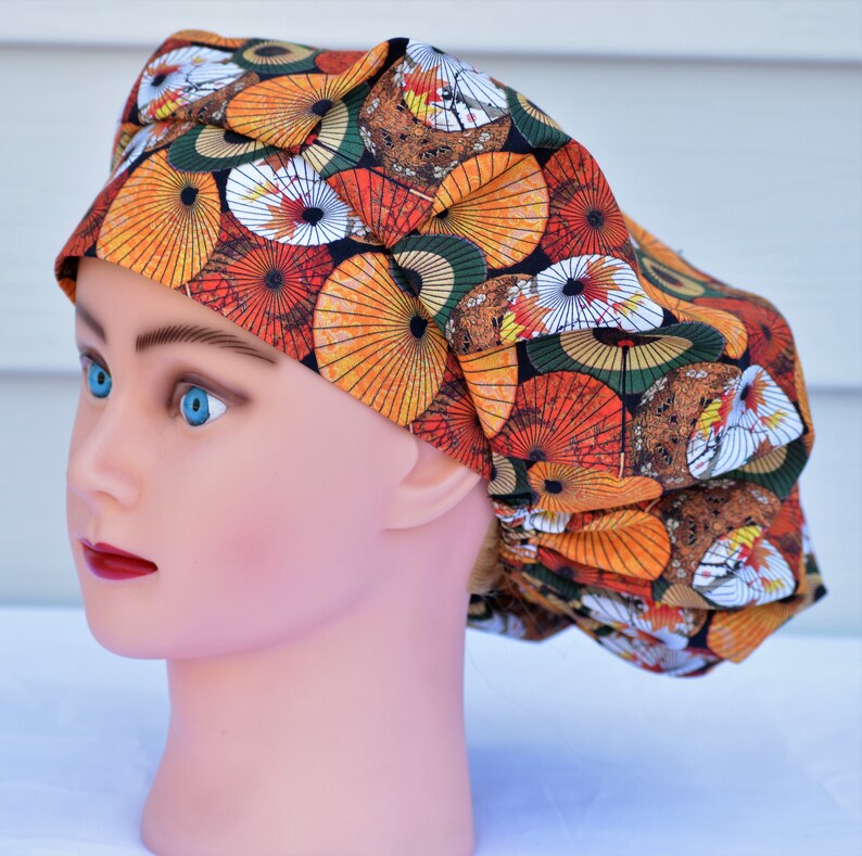 Bouffant Scrub Hats With Satin 5 Colors Asian Inspired Etsy