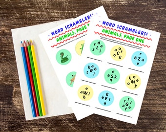 Educational Word Scramble Game For Kids - DIGITAL DOWNLOAD - Printable Game - Home School Without Screens - Kids Learning - Kids Time Kill