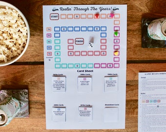 Film Trivia Board Game - DIGITAL DOWNLOAD - Reelin' Through The Years! - Game Night - Trivia Game