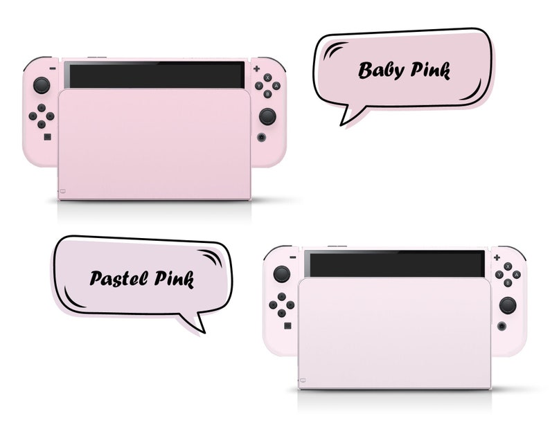 Classic Nintendo switch oled skin solid color block, Simple switch oled skin PInk, Blue, Green and Off-white Full cover 3m image 2