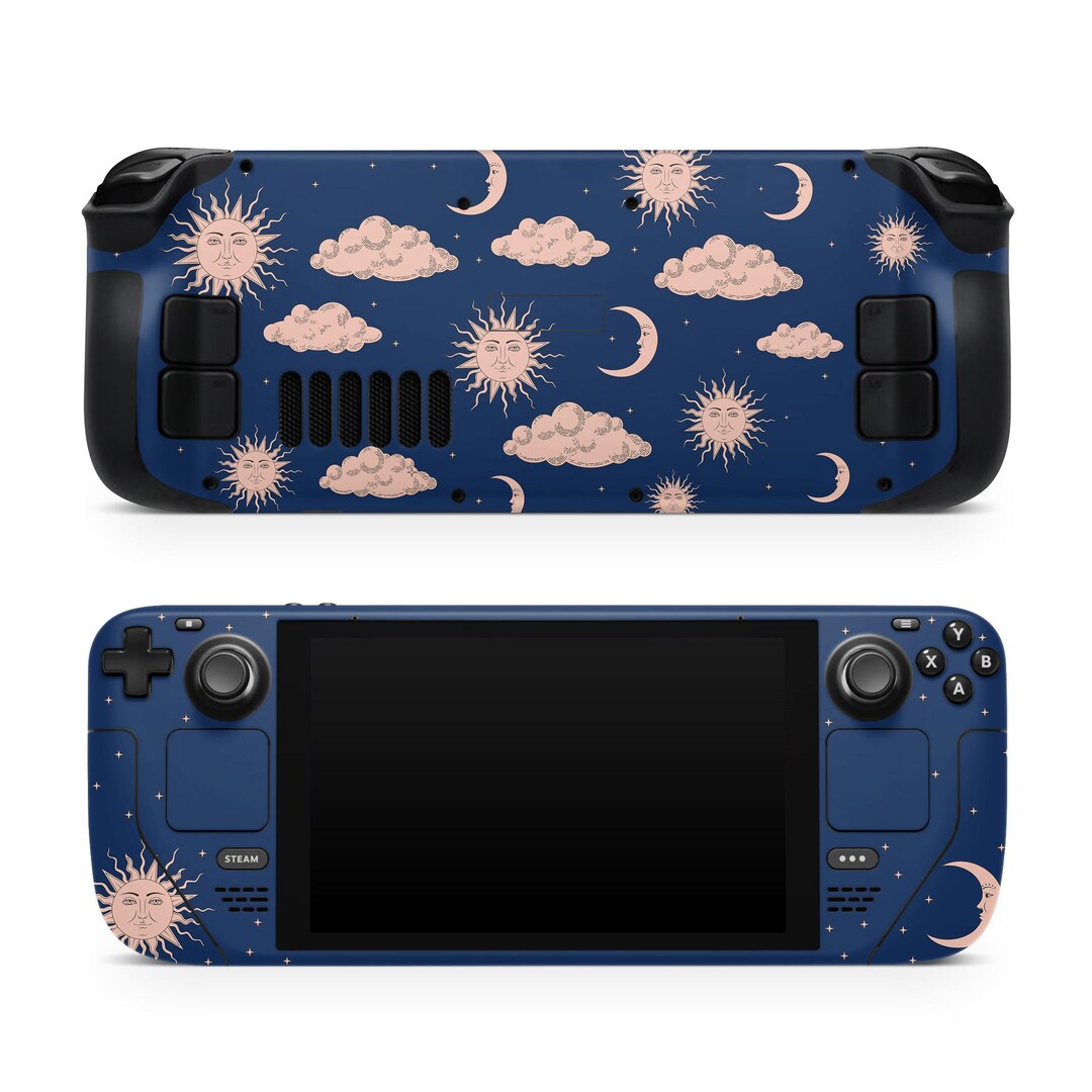 Cute Clouds Steam Deck Skin – Steam Deck OLED Skin &amp; LCD, Dark Blue ...