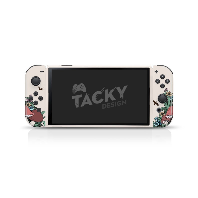 Nintendo switch oled skin Mushroom, Cute Kawaii switch oled skin Full wrap 3m image 2