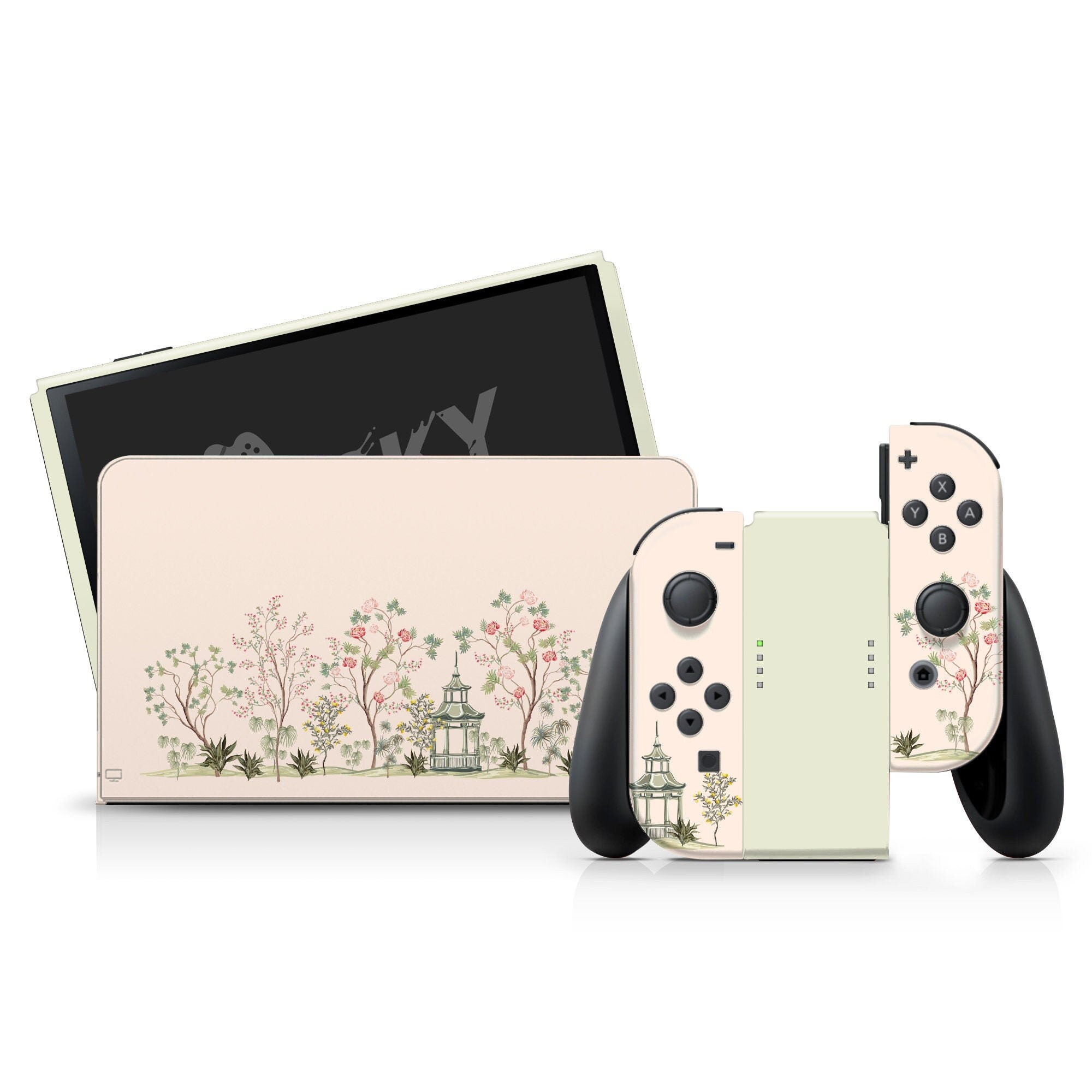 Nintendo switch oled skin Japanese sakura, Blue Cherry blossom switch oled skin Full wrap 3m