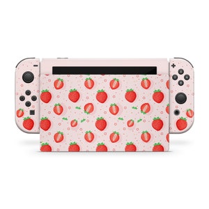 Étui rose Kawaii pour Nintendo Switch, coque de protection rigide, coque  pour console Nintendo Switch PomerCon, coque arrière colorée, poignées  amovibles