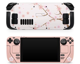 Sakura Steam Deck Skin – Steam Deck OLED Skin & LCD, Cherry Blossom Kawaii Beige, Full Wrap 3M Vinyl Cover