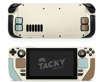 Color Blocking Steam Deck Skin – Solid Color Steam Deck OLED Skin | Premium 3M Vinyl Full‑Wrap Decal  Brown & Mint