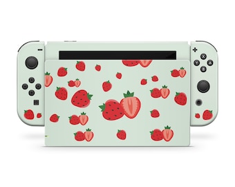 Strawberry nintendo switch skin, Cute switch skin Full wrap 3m