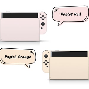 Classic Nintendo switch oled skin solid color block, Simple switch oled skin PInk, Blue, Green and Off-white Full cover 3m image 9