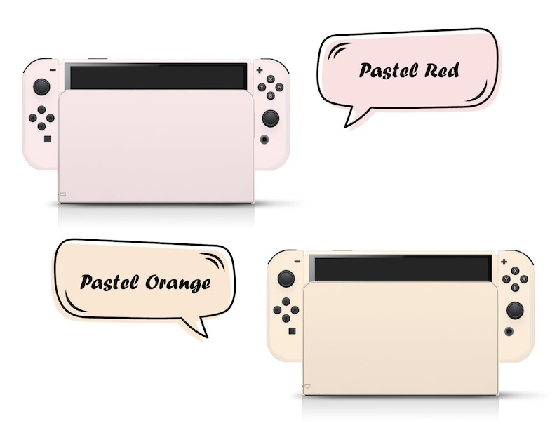 Classic Nintendo switch oled skin solid color block, Simple switch oled skin PInk, Blue, Green and Off-white Full cover 3m image 9