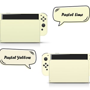 Classic Nintendo switch oled skin solid color block, Simple switch oled skin PInk, Blue, Green and Off-white Full cover 3m image 4