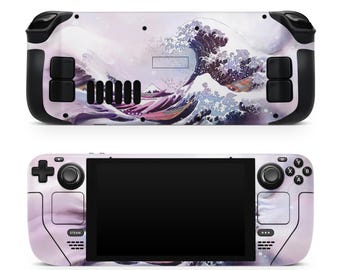 Kanagawa Wave Steam Deck Skin – Steam Deck OLED Skin & LCD, Kawaii Watercolor Purple, Full Wrap 3M Vinyl Cover