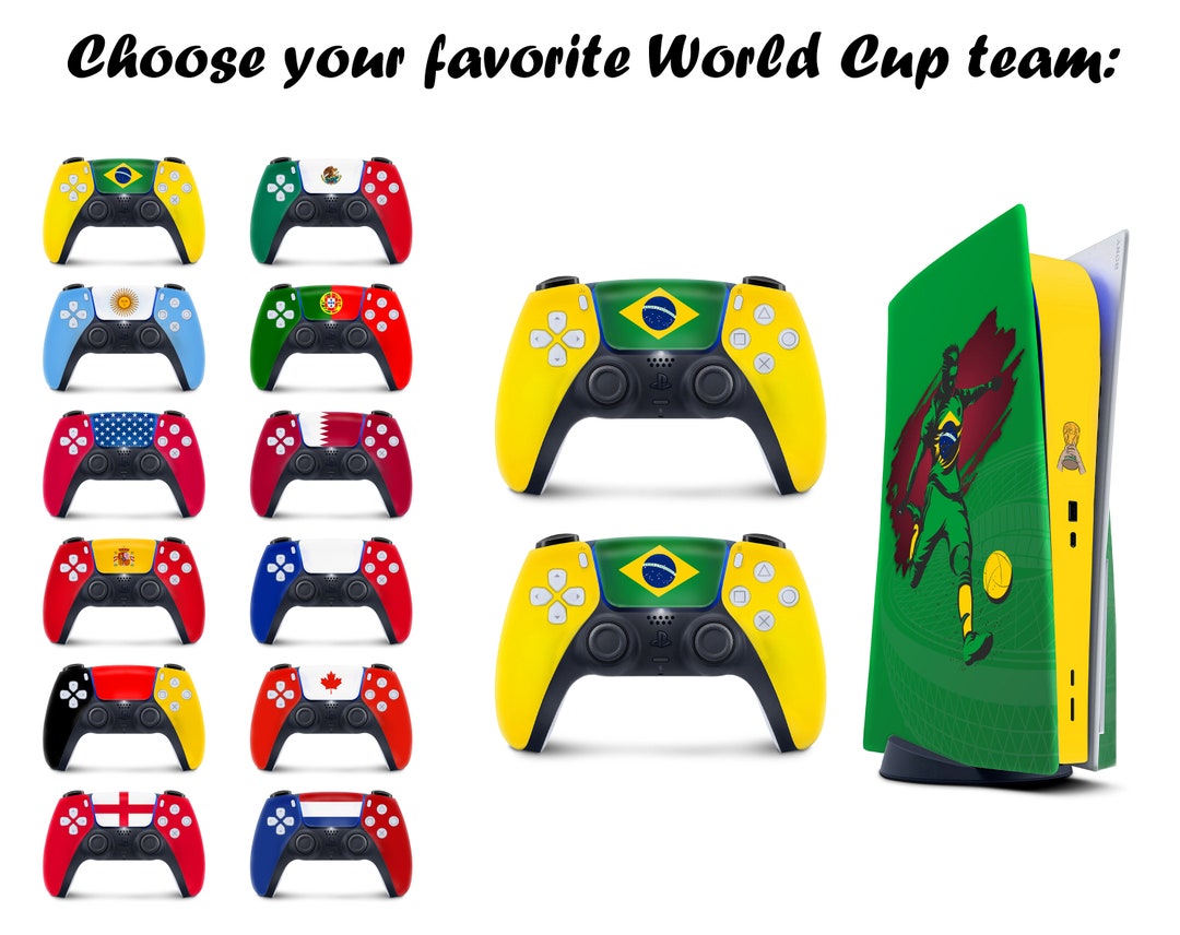 TACKY DESIGN World Cup Stickers 2022 Skin for Playstation 5 Console & 2  Controllers, PS5 Soccer Stickers Skin Vinyl 3M Decal National Teams  Stickers