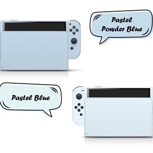 Classic Nintendo switch oled skin solid color block, Simple switch oled skin PInk, Blue, Green and Off-white Full cover 3m image 3