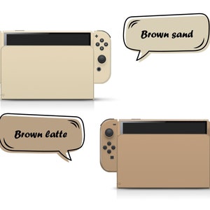 Classic Nintendo switch oled skin solid color block, Simple switch oled skin PInk, Blue, Green and Off-white Full cover 3m image 8