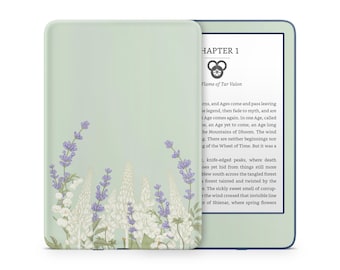 Cherry Blossom Kindle Skin Decal, Green Floral Kindle Paperwhite Skin, Kindle Oasis Skin, Kindle Sticker, Premium 3M Vinyl Wrap Cover