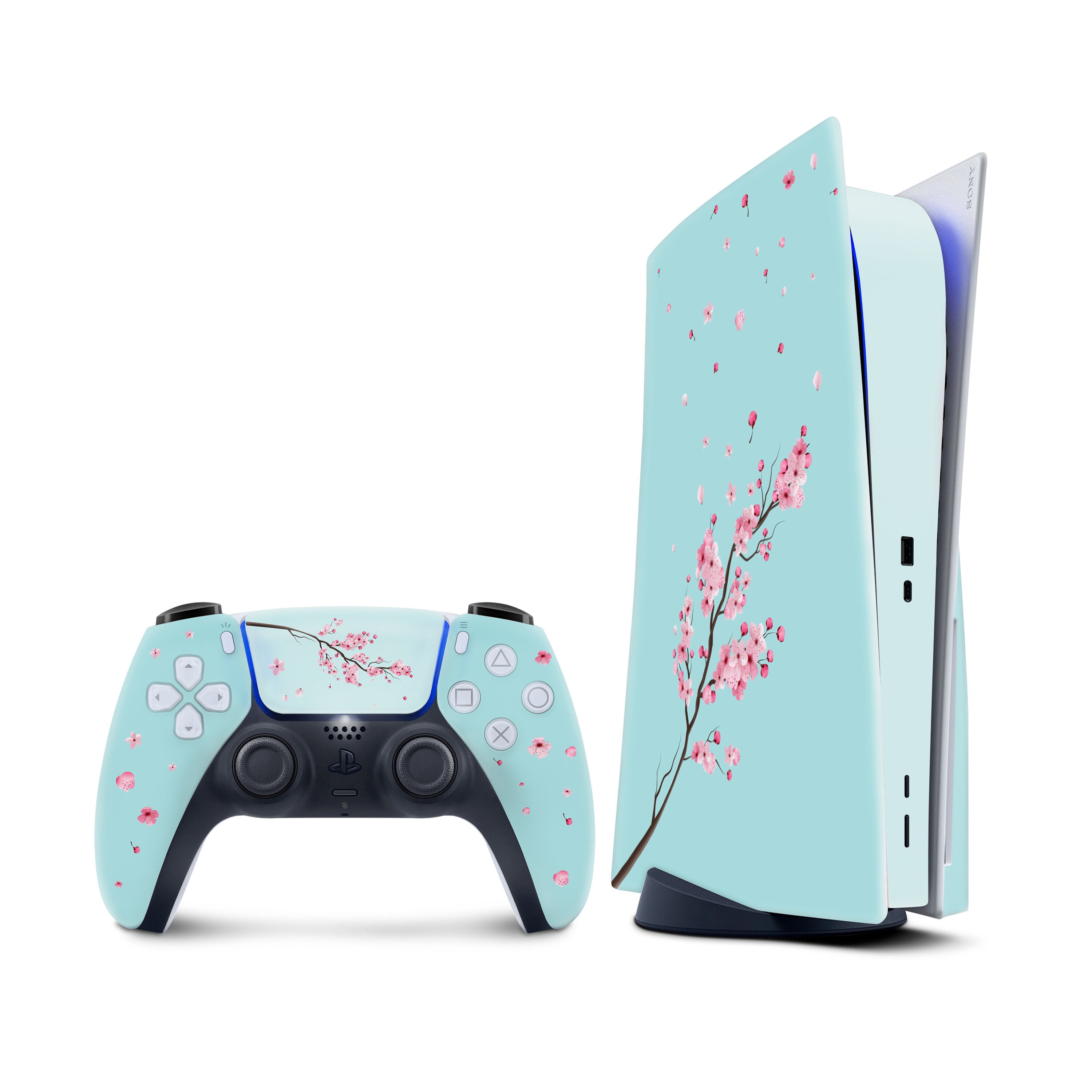 Pastel Ps5 skin Sakura Playstation 5 controller skin Blossom Etsy