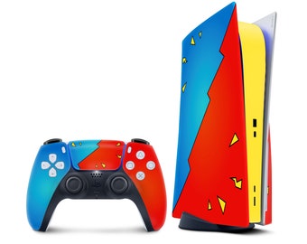Ps5 skin Lightning, Playstation 5 controller skin Cute, Blue Vinyl 3m stickers Full wrap cover